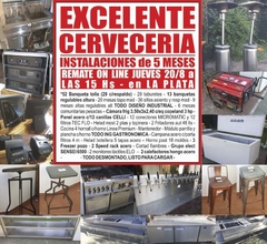 CERVECERIA en LA PLATA - REMATE GASTRONÓMICO EL JUEVES 20/8/2020
