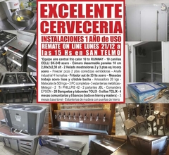 EXCELENTE CERVECERÍA - REMATE GASTRONÓMICO EL LUNES 21/12/2020