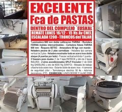 FABRICA de PASTAS - REMATE GASTRONOMICO EL LUNES 16/12/2019