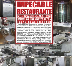 IMPECABLE RESTAURANTE - REMATE GASTRONÓMICO EL MARTES 23/2/2021
