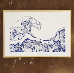 Serigrafía Ola Azul Oscuro - comprar online