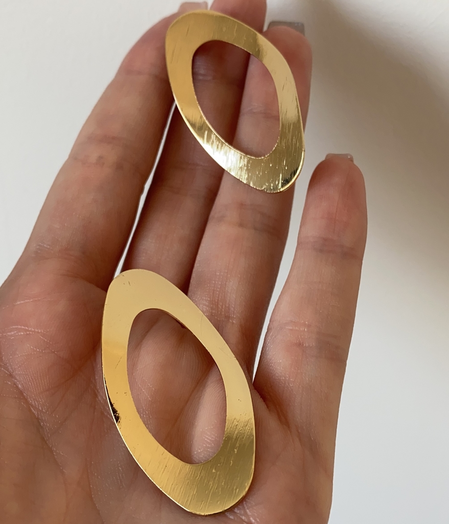 aros diana de acero quirúrgico dorado - Joyas Lua .com