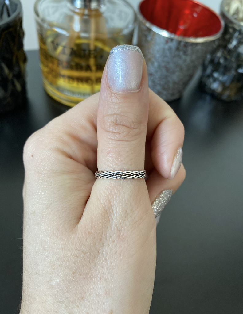 anillo trenzado 925 - Joyas Lua .com