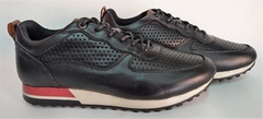TENIS EN CUERO NIZA NEGRO