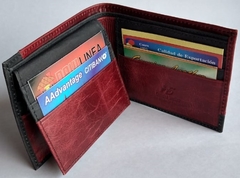 Billetera en Cuero Color Rojo/Negro - comprar online