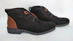 BOTÍN EN CUERO NOBUCK NEGRO
