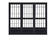 PORTON TRIPLE HOJA CON VENTANA 3/4 DE VIDRIO
