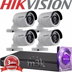 Kit de seguridad HIKVISION dvr 4 + 4 camaras + disco rigido - KIT HIK 2 4-4 HD
