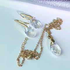 SELECT CRISTALES Aretes gota redonda dorado en internet