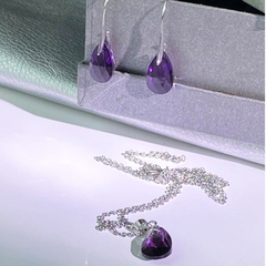 SELECT CRISTAL Aretes gota MINI redonda morado - comprar en línea