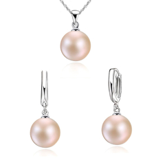 Set perlas durazno (aretes colgantes + colgante) en internet