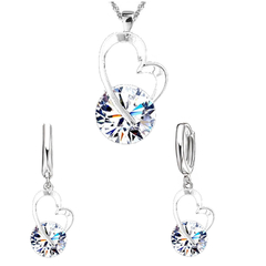 SET CORAZÓN BLANCO (aretes + colgante blanco) - comprar en línea