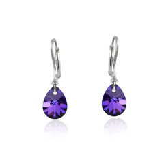 SWAROVSKI CRISTALES ARETES COLGANTES PERA MORADA - comprar en línea