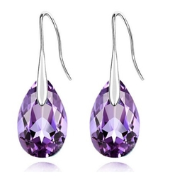 SELECT CRISTAL Aretes gota MINI redonda morado