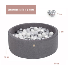 Imagen de SET PISCINA GRIS NATURE GARTEN + MIX 150 PELOTAS AMARILLAS