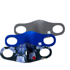 CUBREBOCAS LICRA SPORT 3 PZ DAMA AZUL FLORES