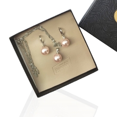 Set perlas durazno (aretes colgantes + colgante)