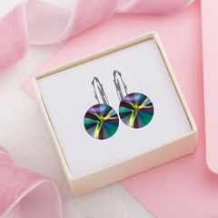 SWAROVSKI CRISTALES RIVOLI, ARETES COLGANTES (RAINBOW DARK) - tienda en línea
