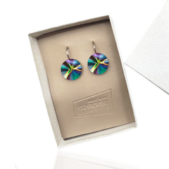 SWAROVSKI CRISTALES RIVOLI, ARETES COLGANTES (RAINBOW DARK)