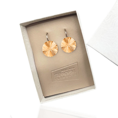 SWAROVSKI CRISTALES RIVOLI, ARETES COLGANTES (NARANJA)