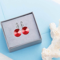 SWAROVSKI CRISTALES RIVOLI, ARETES COLGANTES (ROJO) - tienda en línea