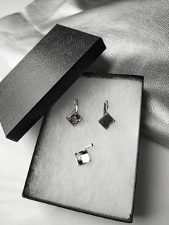 Swarovski cristales Chess (Aretes + colgante) 12mm BLANCO - Select store