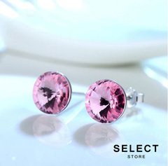 Aretes broquel Swarovski Crystals rosa