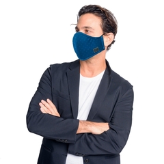 Imagen de Mascarilla/cubrebocas 2pz con Fibra Anti-Microbiana SILVADUR ® NEGRO + MINIMALIST