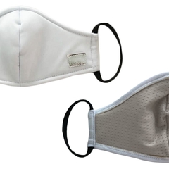Mascarilla/cubrebocas 2pz con Fibra Anti-Microbiana SILVADUR ® BLANCO + ABSTRACT - Select store