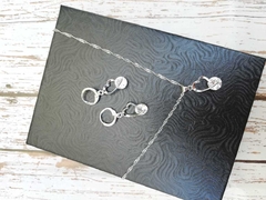 SET CORAZÓN BLANCO (aretes + colgante blanco) en internet