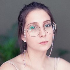 Collar Para Gafas Transparente/Rosa/morado