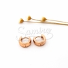Argollas de Acero Dorado Rose NAR563-NAR564