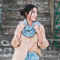 Pashmina Nuna celeste