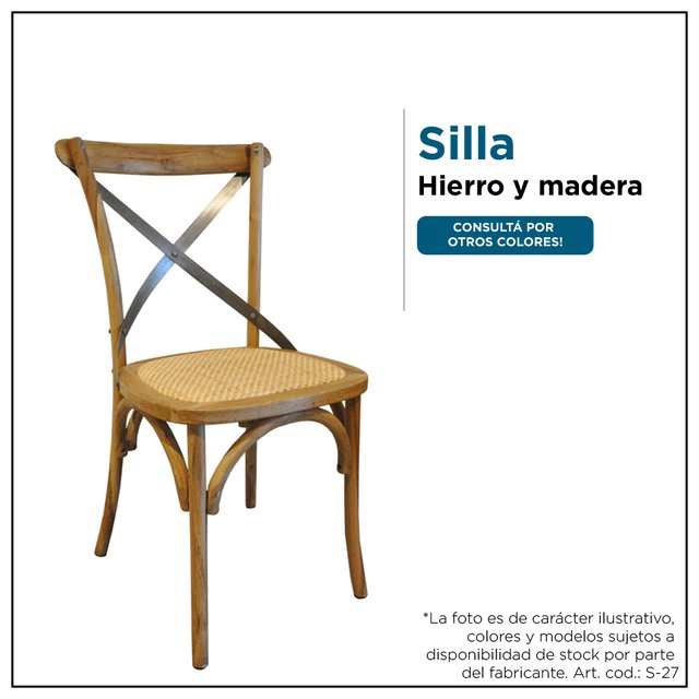 Silla hierro y madera - Mod. S27 - Corradi Hogar