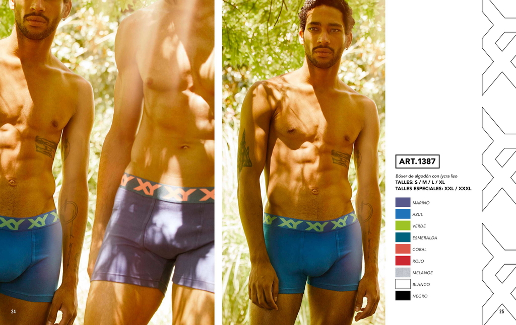 Boxer De Algodon Con Lycra Liso Art 1387 Boxer De Algodon Con Lycra Liso Art 1387