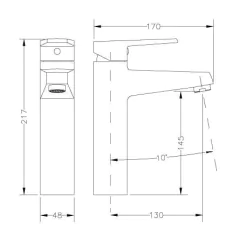 MONOCOMANDO LAVATORIO MEDIO ALTO LINEA KLIP GENEBRE - comprar online