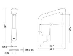 MONOCOMANDO DE COCINA EXTRAIBLE CON ROCIADOR TIPO DUCHA KLIP GENEBRE - comprar online