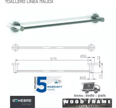 TOALLERO BARRA SIMPLE ITALICA GW05-080602 - 60CM-