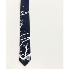 Gravata Azul Marinho pintada à mão v2 - loja online