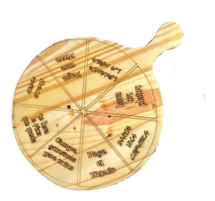 TABLA PIZZERA CON DISEÑO DE RULETA