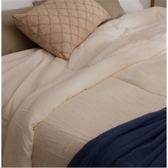 Cubrecama Duty Rústico Super King NATURAL Y GRIS CLARO - comprar online