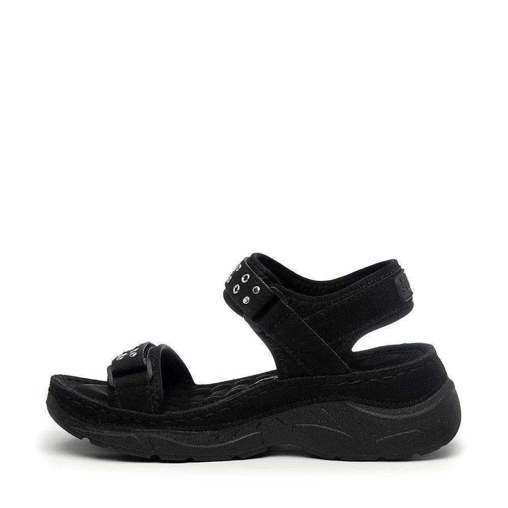 fiorela negro sandalia lady stork con tachas