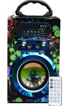 Parlante Portatil Bluetooth Fm Luz led Karaoke 2 Entradas Microfono
