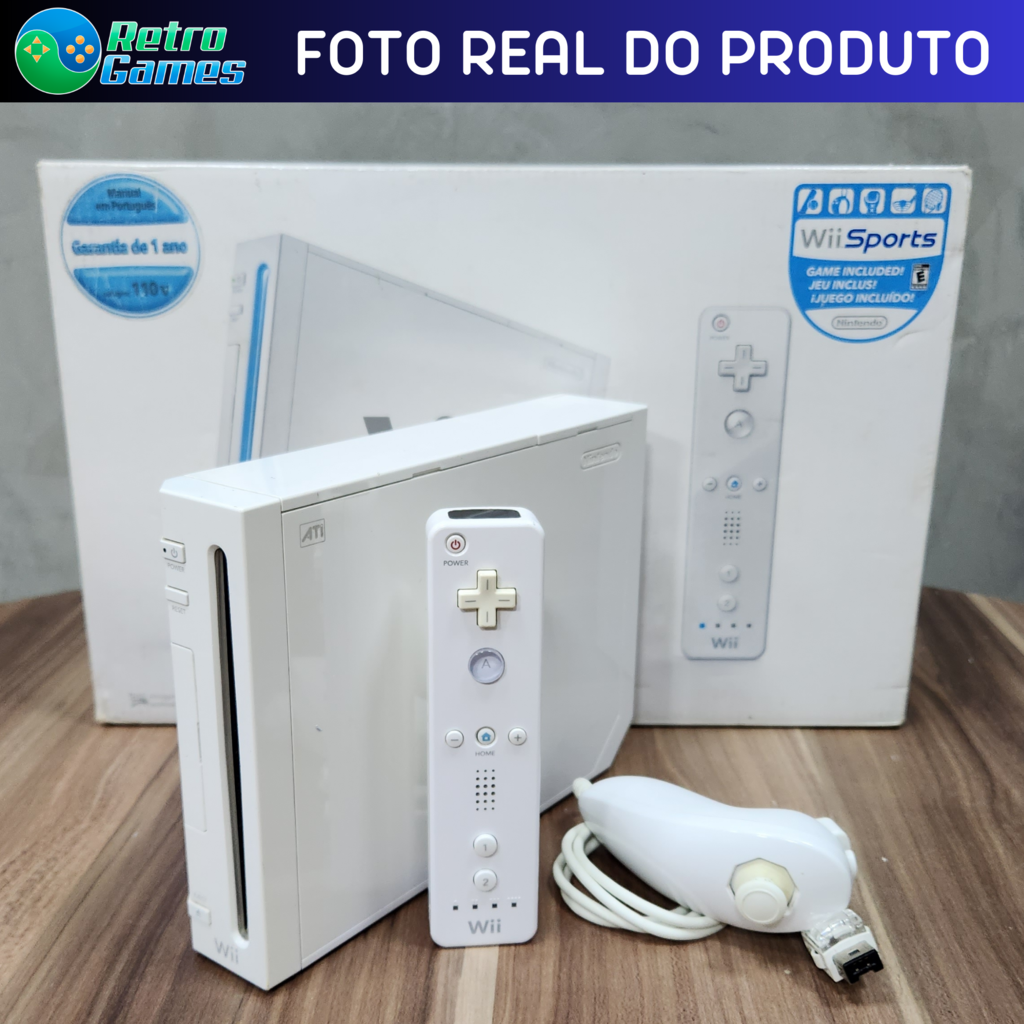 Nintendo Wii Preto Desbloqueado - Console Completo Sem Juros