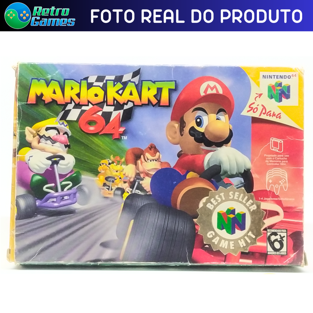 Nintendo 64 + Jogo Mario Kart 64 Completinho Pronto Para Jogar - Escorrega  o Preço