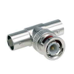Adaptador BNC Tipo T Hembra a BNC Macho ( Metalica )