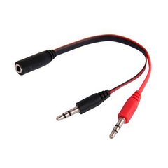 Cable Adaptador 2 Plug 3.5 St a 1 Jack 3.5 St PC - comprar online