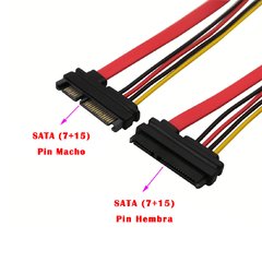 Cable SATA 7 + 15 Pines Macho a Hembra ( Alargue ) - comprar online