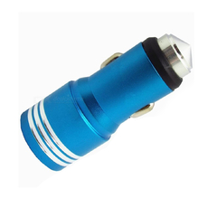 Cargador Auto 2 USB 2.4 Aluminio con Cable V8