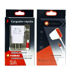 Cargador Celular + USB Kosmo 2A Micro USB - Arte Digital